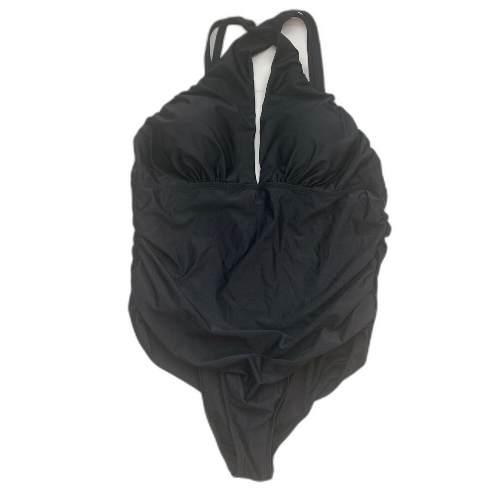 You Dian Women's One Piece Tummy Control Front Cross Ruched Swimsuit Size 3XL